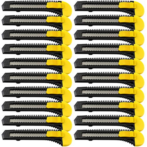 20 Bulk Utility Knives Box Cutters Snap Off Blades Black