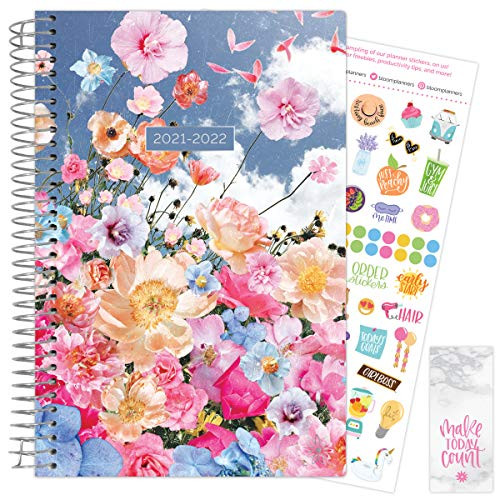 bloom daily planners 2021-2022 Academic Year Day Planner  and  Calendar -July 2021 - July 2022- - 6 x 8.25 - Weekly/Monthly Agenda Organizer with Stickers and Bookmark - Peony Dreams