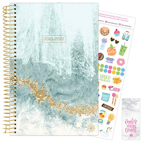 bloom daily planners 2021-2022 Academic Year Day Planner  and  Calendar -July 2021 - July 2022- - 6 x 8.25 - Weekly/Monthly Agenda Organizer with Stickers and Bookmark - Crystal Blue