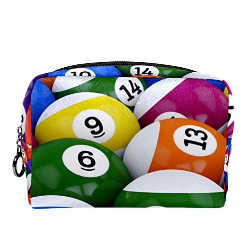 Makeup Toiletry Bag for Women Purse Cosmetic Travel Kit Organizer,Ball Sport Billiard Game