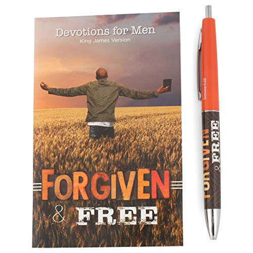 Christian Tools Affirmation Gift Set-Forgiven  and  Free Devotion Book  and  Pen -Romans 6-23 KJV- -Dec-