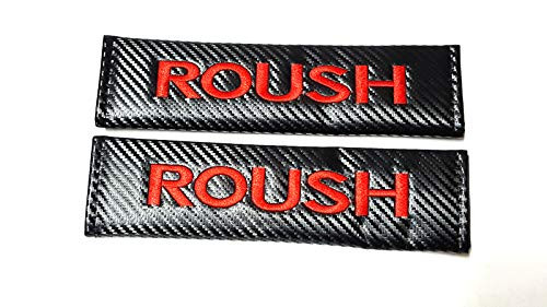 Vestian 2X Carbon Fiber Sport Mustang Seat Belt Cover Shoulder Pad Cushion with Roush for Mustang Racing