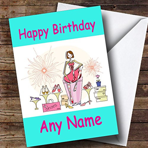 Shoe Shopping Fan Personalized Birthday Greetings Greetings Card