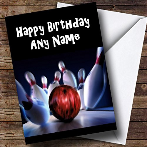 Bowling Red Ball Personalized Birthday Greetings Greetings Card Bowling Red Ball Personalized Birthday Greetings Greetings Card