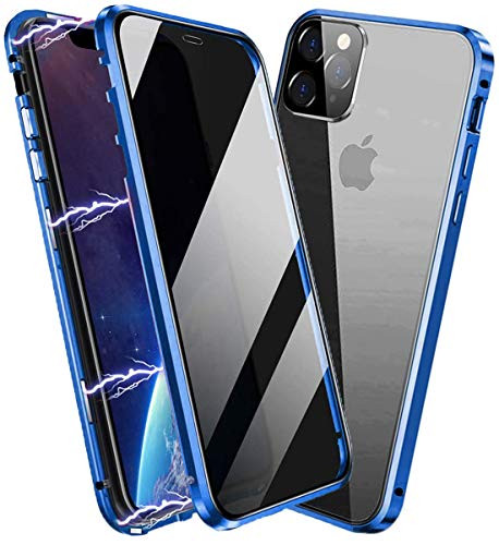 Techicon Privacy Magnetic Case for iPhone 11 Pro Max, Anti Peep Magnetic Adsorption Privacy Screen Protector Double Sided Tempered Glass Metal Bumper Frame Anti-Spy Phone Case for iPhone 11 ProMax