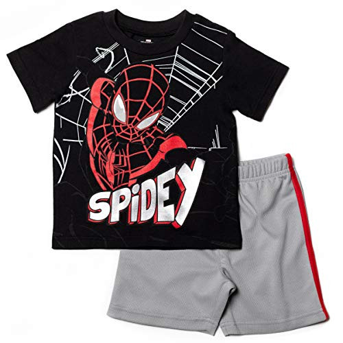 Marvel Avengers Spiderman Big Boys T-Shirt T-Shirt Shorts Set Gray 10-12