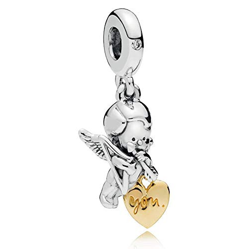 MiniJewelry Love Cupid Dangle Charm for Bracelets Love Heart Harp Arrow Women Wife Anniversary Birthday Gift