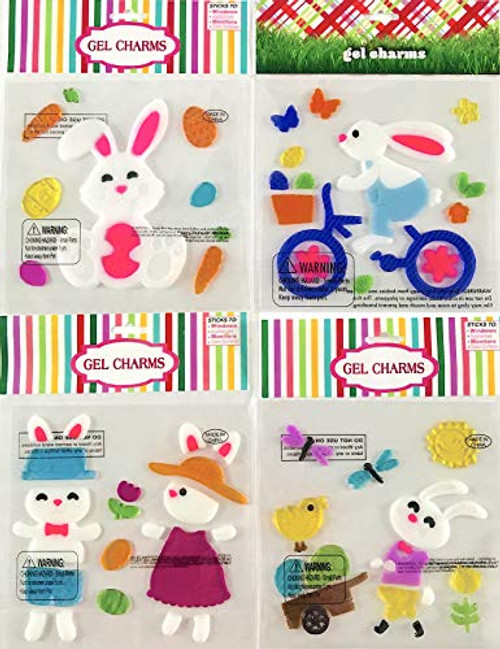 Nantucket Home Fun Easter Spring Gel Clings- Variety of Flowers, Bunny Friends, Chicks, Eggs, and Butterflies Decoration Pack for Windows, Mirrors, Car and More Nantucket Home Fun Easter Spring Gel Clings- Variety of Flowers, Bunny Friends, Chicks, Eggs, and Butterflies Decoration Pack for Windows, Mirrors, Car and More