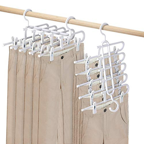 Pants Hangers Space Saving, Multi Functional Pants Rack Non-Slip Space Saving Clothes Closet Storage Organizer for Pants Jeans Trousers Skirts Scarf Pants Hangers Space Saving, Multi Functional Pants Rack Non-Slip Space Saving Clothes Closet Storage Organizer for Pants Jeans Trousers Skirts Scarf