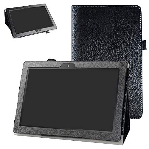 Digiland DL1016 /DL1018A Case,Bige PU Leather Folio 2-Folding Stand Cover for 10.1" Digiland DL1016 /DL1018A Tablet,Black