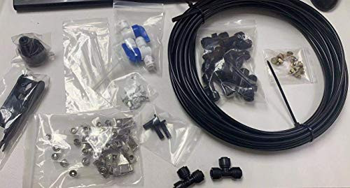 AGSIVO Misting System for Patio 50Ft Misting Line with 3/4" Adapter 12 Brass Mist Nozzles 10 Connector Outdoor Cool Mister for Patio Garden Lawn Greenhouse Umbrellas Fan Trampoline Waterpark AGSIVO Misting System for Patio 50Ft Misting Line with 3/4" Adapter 12 Brass Mist Nozzles 10 Connector Outdoor Cool Mister for Patio Garden Lawn Greenhouse Umbrellas Fan Trampoline Waterpark