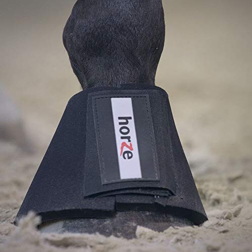HORZE Pro Overreach Durable Protection Neoprene Horse Bell Boots - Pair - Black - Large