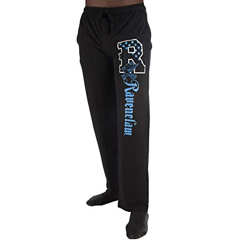 Bioworld Harry Potter R Ravenclaw Logo Print Men's Loungewear Lounge Pants Large Black