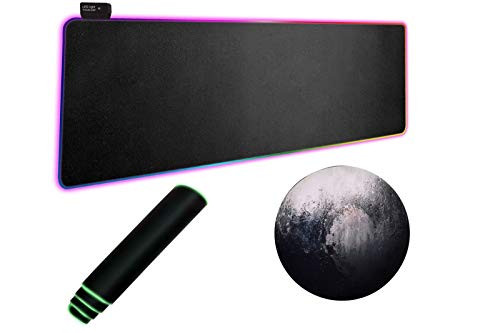 RGB Gaming Mouse Pads, LED Soft Extra Extended Large Mouse Pad with 14 Lighting Modes, Non-Slip Rubber Base, Computer Keyboard Mouse Mat 800 x 300mm / 31.5x11.8 inches ?Black? RGB Gaming Mouse Pads, LED Soft Extra Extended Large Mouse Pad with 14 Lighting Modes, Non-Slip Rubber Base, Computer Keyboard Mouse Mat 800 x 300mm / 31.5x11.8 inches ?Black?