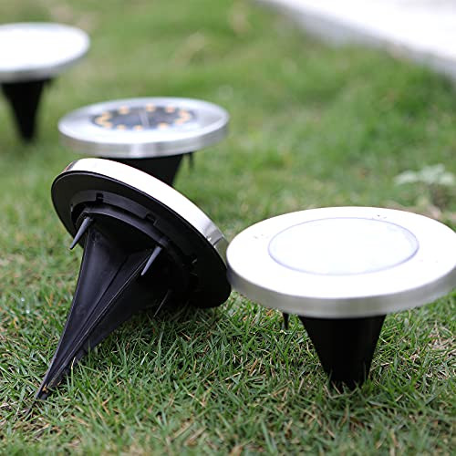 XINGTONG Solar Ground Lights - Solar Disk Lights Outdoor Waterproof In-Ground Outdoor Landscape Lighting Outdoor Solar Garden Lamp Lights for Lawn Patio Pathway Yard Deck -Warm Light-?
