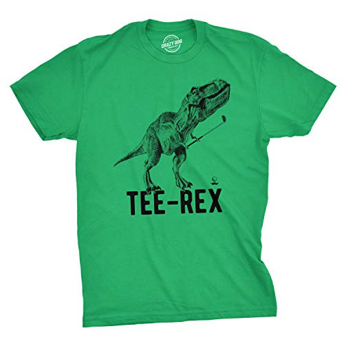 Mens Tee Rex Golf T Shirt Funny Dinosaur Trex Tee Gift for Golfing Dad -Green- - XL