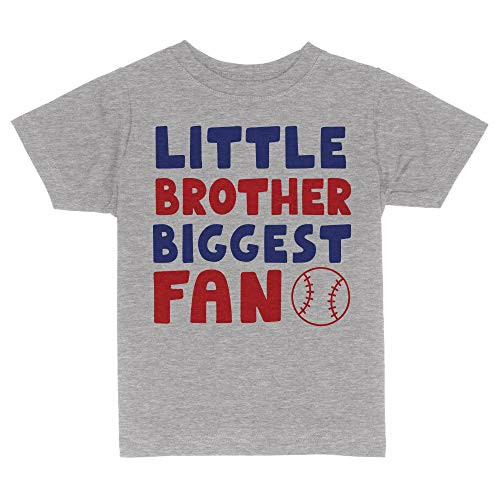 Little Brother Biggest Fan Toddler Kids T-Shirt 2T Heather Grey Little Brother Biggest Fan Toddler Kids T-Shirt 2T Heather Grey