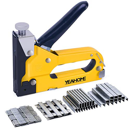 Upholstery Staple Gun Heavy Duty, YEAHOME 4-in-1 Stapler Gun with 4000 Staples, Manual Brad Nailer Power Adjustment Stapler Gun for Wood, Crafts, Carpentry, Decoration DIY, Fathers Day Gifts Upholstery Staple Gun Heavy Duty, YEAHOME 4-in-1 Stapler Gun with 4000 Staples, Manual Brad Nailer Power Adjustment Stapler Gun for Wood, Crafts, Carpentry, Decoration DIY, Fathers Day Gifts