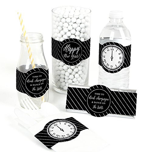 New Year's Eve - Silver - DIY Party Supplies Years Eve Party DIY Wrapper Favors & Decorations - Set of 15