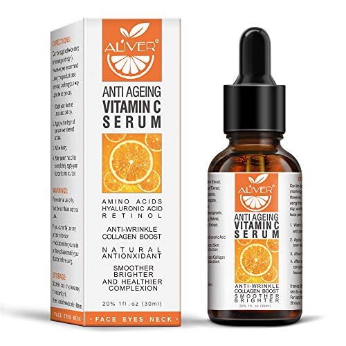 Organic Vitamin C Serum for Face/Body with Hyaluronic Acid, with 20 percent Vitamin C and 100 percent Vegan, Retinol and Amino Acids - Boost Skin Collagen, Anti Aging and Wrinkle Facial Serum, Retinol Serum for All Skin Organic Vitamin C Serum for Face/Body with Hyaluronic Acid, with 20 percent Vitamin C and 100 percent Vegan, Retinol and Amino Acids - Boost Skin Collagen, Anti Aging and Wrinkle Facial Serum, Retinol Serum for All Skin