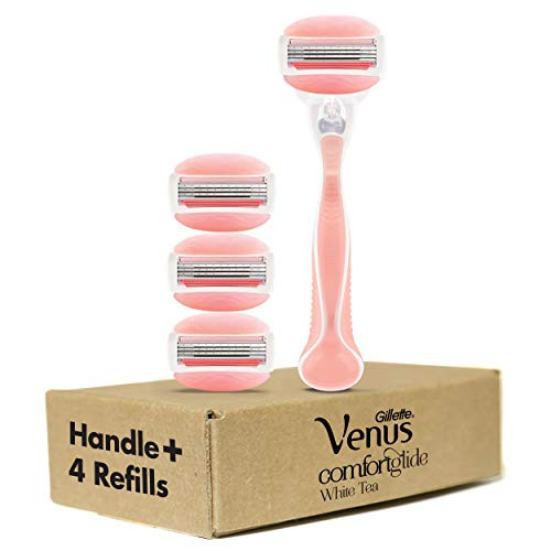 Gillette Venus ComfortGlide White Tea Women's Razor 1 Handle  plus 4 Blade Refills