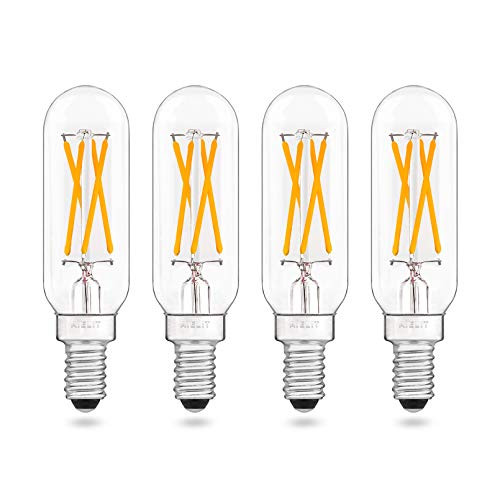 Vintage Dimmable T8/T6 Light Bulbs, Warm White 2700K, AIELIT E12 LED Bulb, 4W, Small Chandelier Base, 40 Watt Candelabra Incandescent Equivalent, Edison Filament Bulb for Home, 400 lm, Clear, 4-Pack