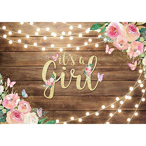 Allenjoy 7x5ft Floral It's a Girl Backdrop Flower Butterfly Wood Wall Photography Background Baby Shower Decorations for Girl Birthday Picture Party Supplies Banner Photo Booth Props Allenjoy 7x5ft Floral It's a Girl Backdrop Flower Butterfly Wood Wall Photography Background Baby Shower Decorations for Girl Birthday Picture Party Supplies Banner Photo Booth Props