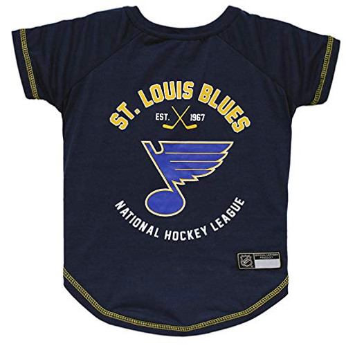 NHL St.Louis Blues Tee Shirt for Dogs  and  Cats, Small. - are You A Hockey Fan? Let Your Pet Be an NHL Fan Too