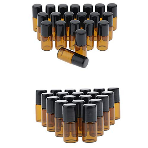 yotijar 40x Empty Perfume Roller Ball Bottle Container Refillable Essential Oil Case
