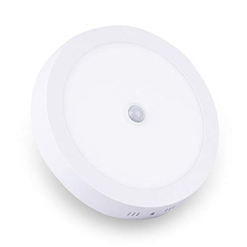 CANMEIJIA Flush Mount Light Fixture, 15w 6500K Round Flush Mount Ceiling Light with Automatic On/Off, Motion Sensor Ceiling Light for Kitchen/Bathroom/Hallway/Stair/Laundry Room/Storage Room