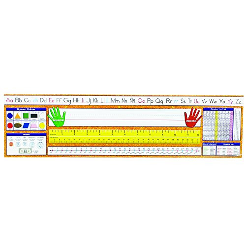 North Star Teacher Resource NST9007BN Spanish Desk Plate, Traditional Manuscript, 19" x 5", 36 Per Pack, 3 Packs