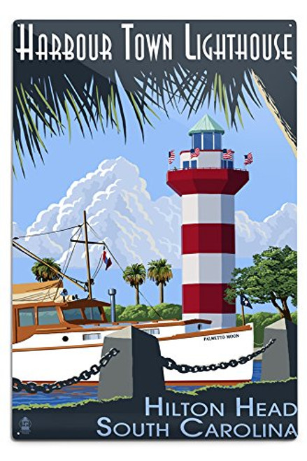 Lantern Press Hilton Head, South Carolina, Harbour Town Lighthouse 32683 -6x9 Aluminum Wall Sign, Wall Decor Ready to Hang- Lantern Press Hilton Head, South Carolina, Harbour Town Lighthouse 32683 -6x9 Aluminum Wall Sign, Wall Decor Ready to Hang-