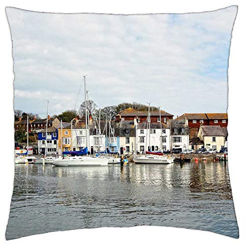 LESGAULEST Throw Pillow Cover -24x24 inch- - Weymouth Harbour Sea Dorset England Town Harbor LESGAULEST Throw Pillow Cover -24x24 inch- - Weymouth Harbour Sea Dorset England Town Harbor