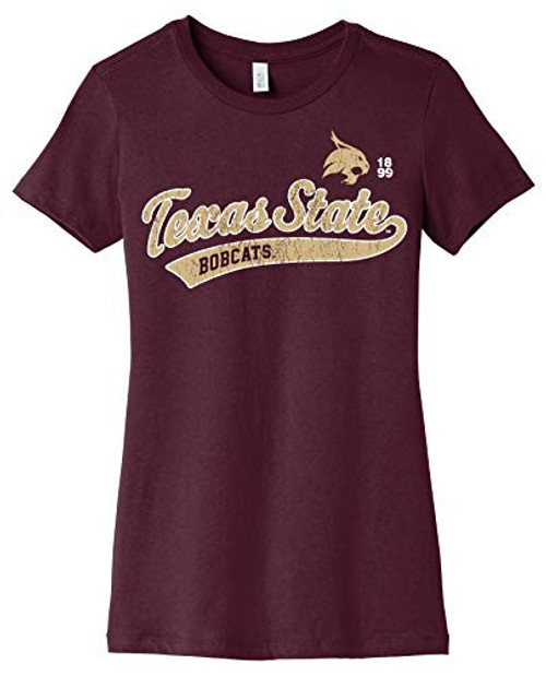 J2 Sport Texas State University Bobcats NCAA Old School Junios T-Shirt