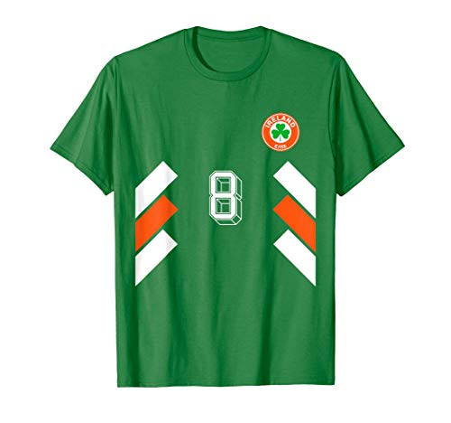 Retro Ireland Soccer Jersey Irish Football Eire Number 8 T-Shirt Retro Ireland Soccer Jersey Irish Football Eire Number 8 T-Shirt
