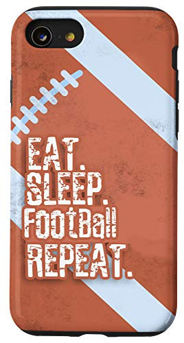 iPhone SE -2020- / 7 / 8 Eat Sleep Football Repeat Ball Sports Team Case
