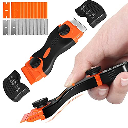 Razor Blade Scraper,Razor Scraper Tool,Multi-Purpose Window Scraper for Paint,Glass Stove Top Cleaner,Removing Label,Car Decals,Stickers,Tint,Glue Remover,Cooktop,Hard Surface Cleaning Scraper