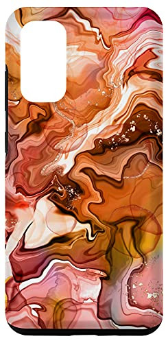 Galaxy S20 Abstract Watercolor Pattern Alcohol Ink Pink  and  Peach Case