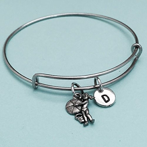 Girl with ball bangle, girl with ball charm bracelet, expandable bangle, charm bangle, personalized bracelet, initial bracelet, monogram Girl with ball bangle, girl with ball charm bracelet, expandable bangle, charm bangle, personalized bracelet, initial bracelet, monogram