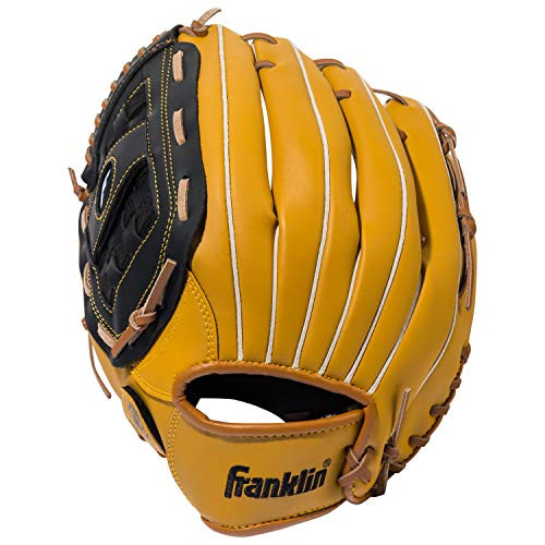Franklin Sports Baseball and Softball Glove - Field Master - Baseball and Softball Mitt Tan ,12.5"