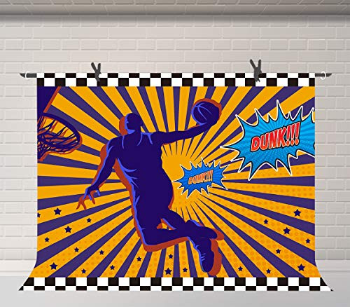 FUERMOR Basketball Background 7x5ft Sports Photography Backdrop Sport Fans Banner Photo Studio Booth Props BJZYFU50