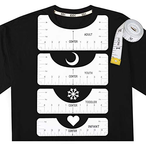 Tshirt Ruler Guide VIAMAZ T Shirt Rulers to Center Designs Tshirt Ruler Guide for Vinyl Alignment Tshirt Alignment Tool -Pack of 5-