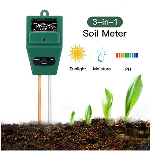 ROTTAY Soil Tester 3-in-1 Plant Moisture Sensor Meter Light PH Soil Test Kit for Garden Lawn Farm Plants Herbs Indoor/Outdoor Plant Care Soil Tester-No Battery Needed