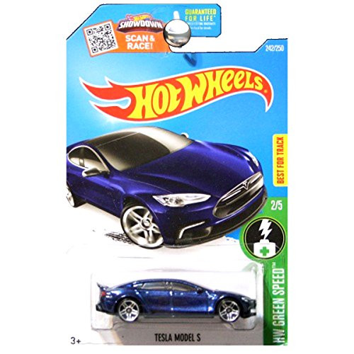 Hot Wheels 2016 HW Green Speed Tesla Model S 242/250, Blue