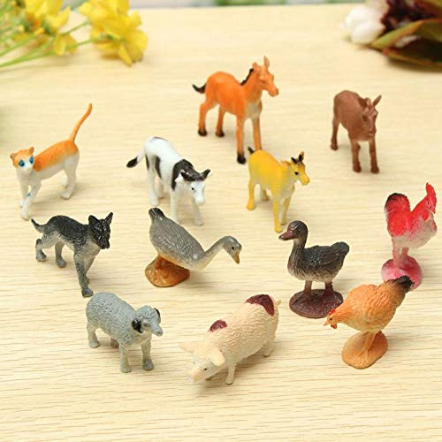Lovely 12 Plastic Artificial Animals Model Farm Yard Figure Pig Cow Horse Dog Kids Playset Toy Gift for Home Decor Craft Lovely 12 Plastic Artificial Animals Model Farm Yard Figure Pig Cow Horse Dog Kids Playset Toy Gift for Home Decor Craft