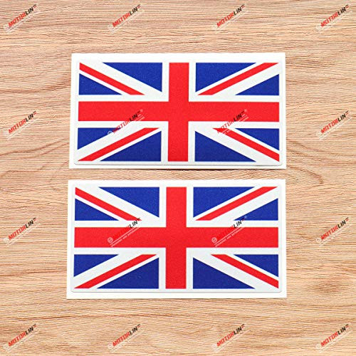 UK British Flag Union Jack Britain Vinyl Decal Sticker - 2 Pack Reflective, 6 Inches - for Car Laptop Window