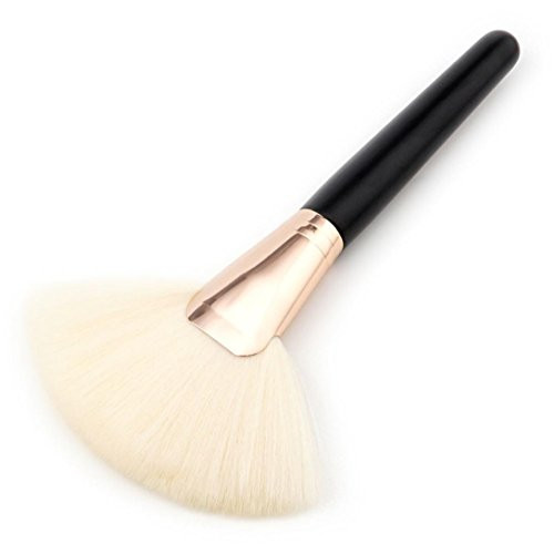 RNTOP Makeup Large Fan Goat Hair Blush Face Powder Foundation Cosmetic Brush -A-