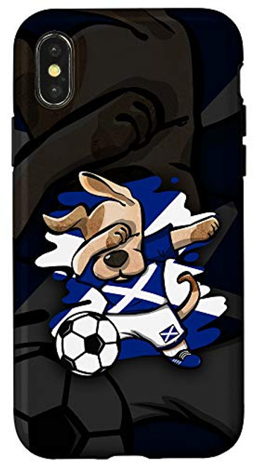 iPhone X/XS Dab Dog Scotland Soccer Fans Jersey Scottish Flag Football Case iPhone X/XS Dab Dog Scotland Soccer Fans Jersey Scottish Flag Football Case
