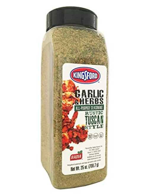 25 oz Jar Kingsford Garlic  and  herbs All Purpose seasoning Rustic Tuscan Style