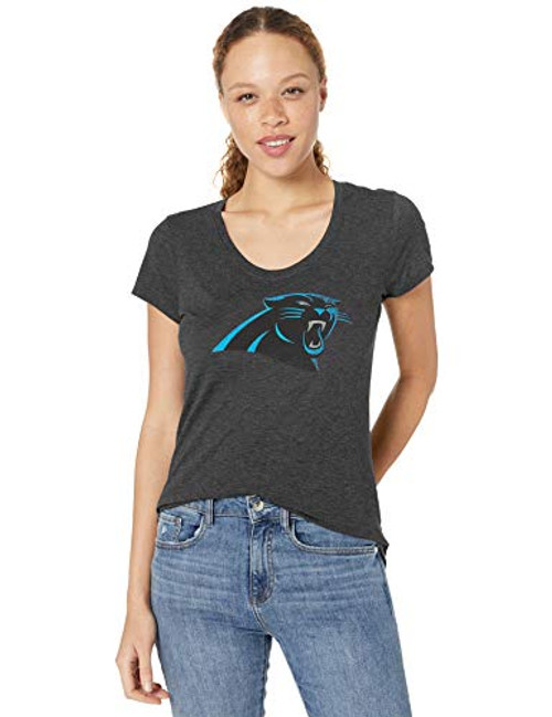OTS NFL Carolina Panthers Women's Triblend Scoop Tee, Logo, Large